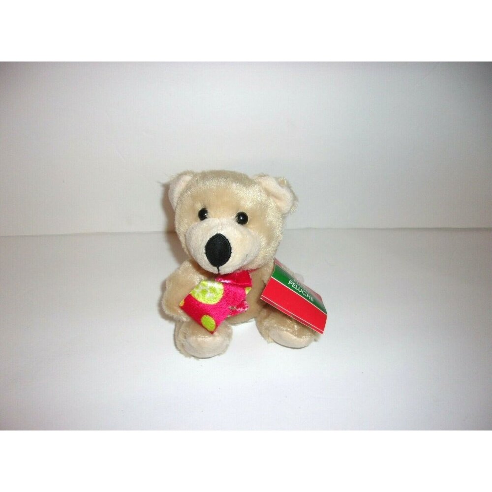Christmas House Plush Teddy Bear Tan Red Scarf Greenbrier 6" New